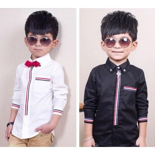 Childrens shirts boys long sleeve cotton shirts 4-15 years old
