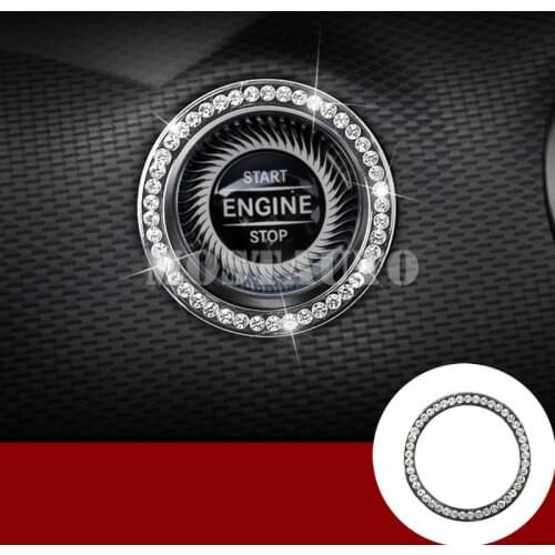 For Benz E Class W213 Rhinestone Style Engine Start Stop Button Cover 2017-2018 1pcs Car Accessories Interior Car Decor