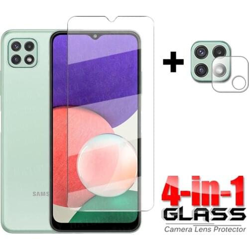 For Glass Samsung Galaxy A22 5G Transparent Full Glue Tempered Glass For Samsung Galaxy A22 5G Screen Protector A12 Camera Glass