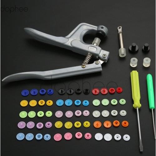 Dophee 300 Sets T5 Snap buttons + Snap plier Tools Used for T3 T5 T8 Sewing Supplies For Fastener Used For Diaper DIY Mixing