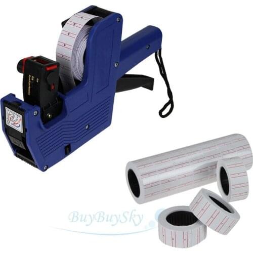 [ Fly Eagle ] MX-5500 EOS 8 Digits Price Tag Tagging Gun + 5000 White w/ Red line labels + Ink