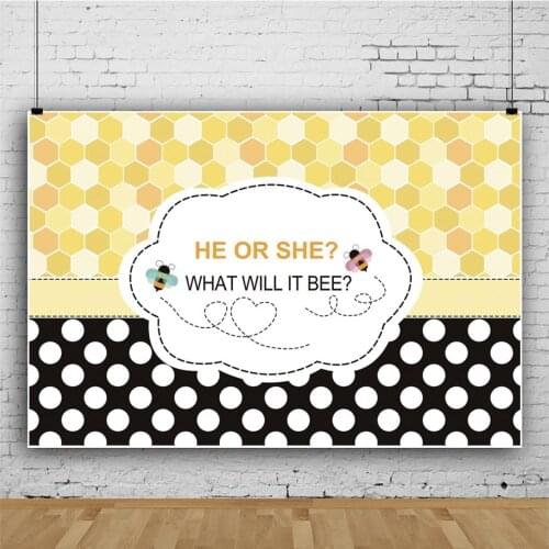 Gender Reveal Bee Hive Children Backdrops Photography Baby Shower Birthday Party Photos Background for Shooting Decor
