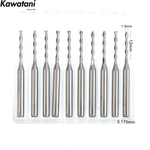 3.175mm*1.5mm*12mm,10pcs,CNC solid carbide insert router bit,Class-A 2 Flute Milling cutter,wood,MDF,plywood,multilayer board