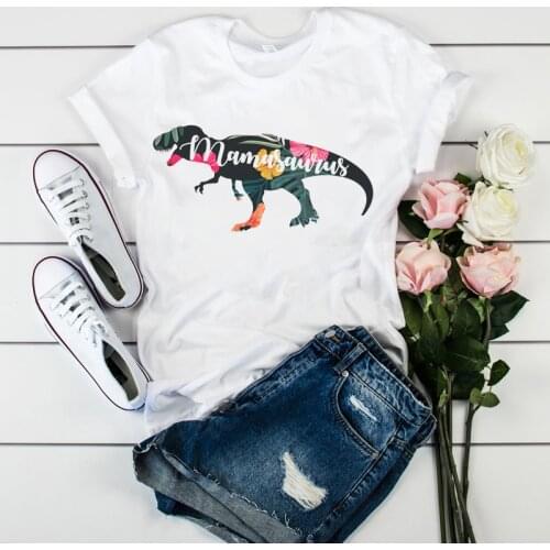 Women Mama Mom Dinosaur Print Mother Clothing Tees Tops Graphic Female Ladies Womens Lady T-Shirt Tumblr T Shirt T-shirts