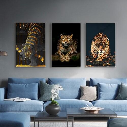 Canvas Painting Tiger Leopard Nordic Poster And Print Animal Wall Art Canvas Painting Wall Picture For Living Room Home Decor