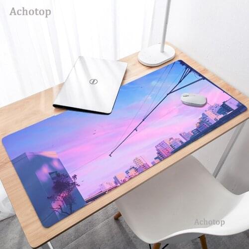 Kawaii Cute Pin Landscape Aesthetics Mouse Pad Laptop Kawaii Gaming Mouse Pad PC Gamer Large Mouse Pad Anime Keyboards Desk Mat