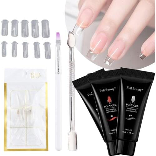 4pcs/kit Nail Extension Gel Brush Nail Building Forms Semi-Permanent Prolong Polish Acrylic Poly UV Gel Nail Art Tools LY1809-2