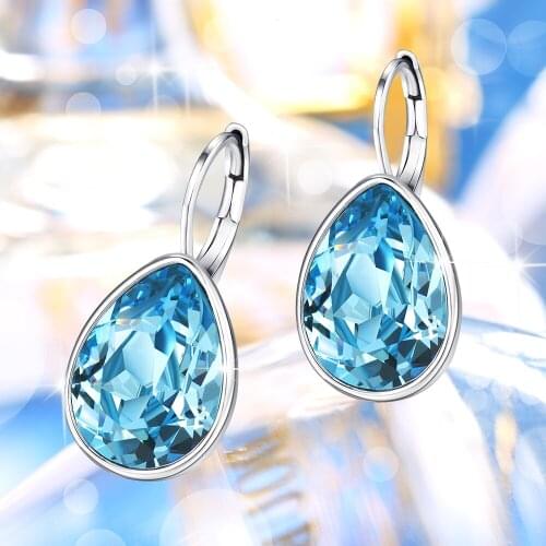 Fashion Water Drop Charm Colorful Earrings Valentines Day Gifts Crystals from Austrian for Women Wedding Party Jewellery Gifts