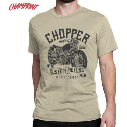 Novelty Chopper Custom Motor Motorcycle T-Shirts Men Pure Cotton T Shirts Biker Ride Short Sleeve Tee Shirt Classic Clothes