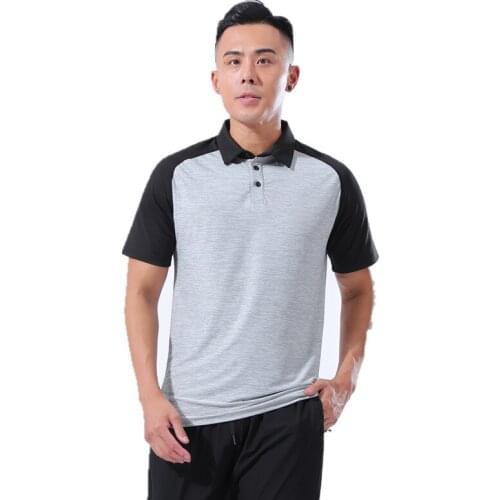 2021 Men Sport Training Thin Summer Polo T-Shirt Short Sleeve Male Casual Man Quick Dry Gym Running Fitness Slim Clothing