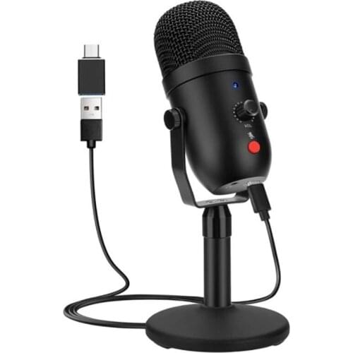 USB Desktop Streaming Media Podcast PC Microphone,Cardioid Condenser Microphone Kit, For Skype,Youtube,Karaoke,Game,Etc
