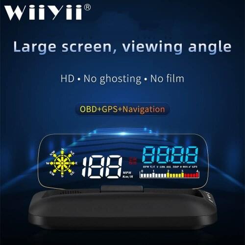 NEW hud C5 obd head up display OBD2 GPS Dual System Windshield Speed Projector Security Alarm Water temp Overspeed RPM Voltage
