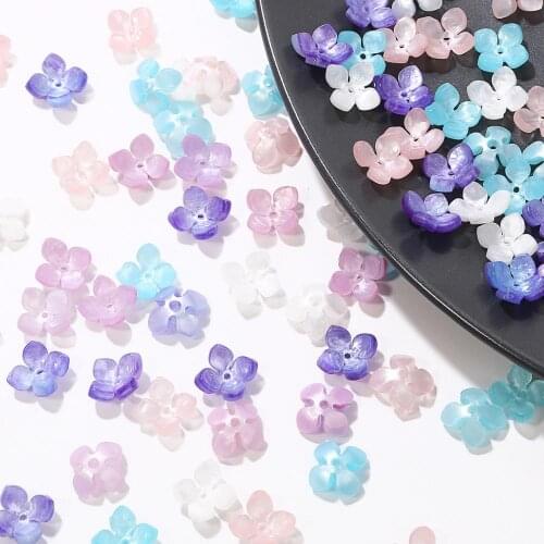 Wholsale 10pcs Acrylic Acetate Four-petal Flower Shape Spacer Beads For DIY Jewelry Making Accessories