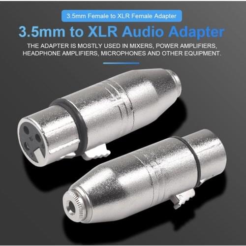 3.5 Female To XLR Female Adapter SA533 With Zinc Alloy Assembly Housing For Mixers Power Amplifiers Microphones Home Audio Video