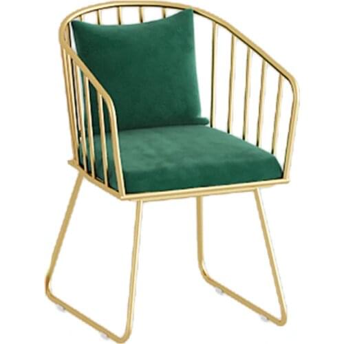Simple Nordic Green Leisure Chairs High-grade Light Luxury Soft Flannel Iron Phnom Penh Living Room Furnitures Customizable
