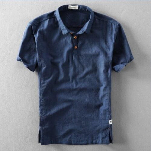 Men Cotton Linen Shirts Summer Short Sleeve Shirt Casual Vintage Clothes Plus Size Blouse Korean Mens Clothing KJ5772