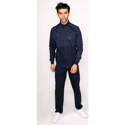 Tracksuit Set Double Color Shoulder Stripe Detailed