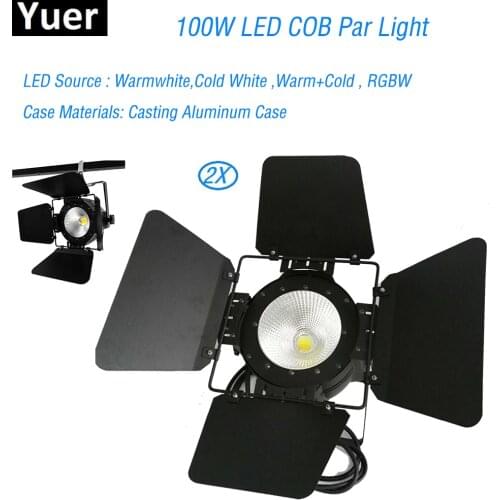 2Pcs/Lot Aluminium Case 100W LED COB Par Light DMX512 Disco Lights Professional Music Stage Bar DJ Equipment Sound Pparty lights