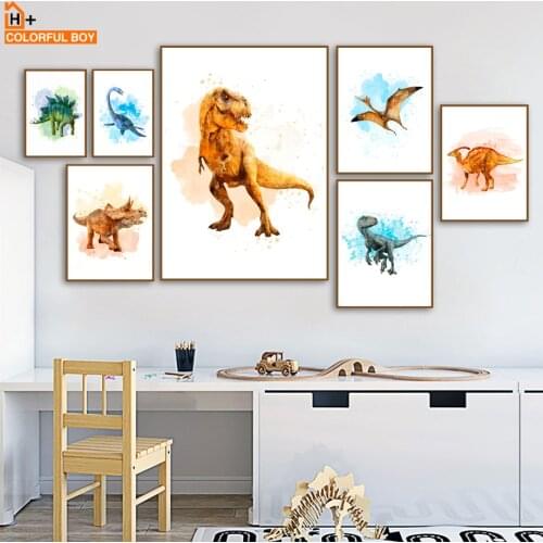 Tyrannosaurus Rex Dinosaur Park Baby Nordic Posters And Prints Wall Art Canvas Painting Wall Pictures For Kids Room Decor