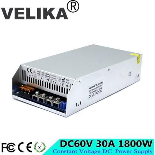 Universal DC Switching Power Supply 60V 30A 1800W Driver Transformers 110V 220V AC To DC60V PFC SMPS Module for CNC Motor PUMP