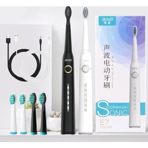 Seago SG-958 Electric Toothbrush 40000 Times Ultra Sonic Vibration/Min 5 Modes 25 Days Stand-by Time IPX7 Waterproof Smart Timer