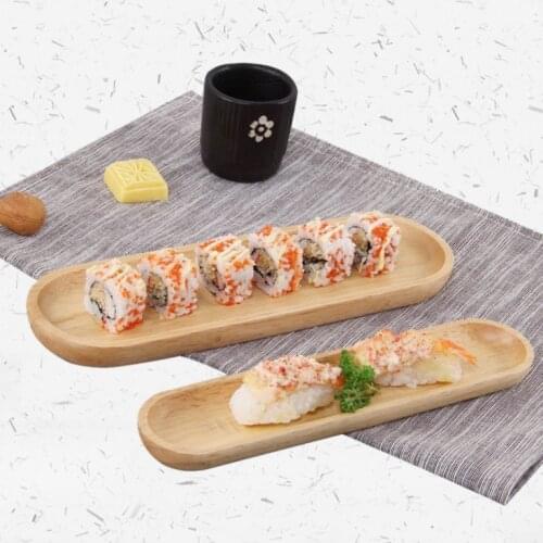 Japanese wooden tray snacks dried fruit plate dim sum saucer household rectangle