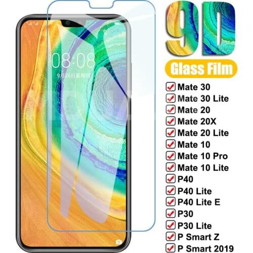 9D Tempered Glass For Huawei Mate 30 20 10 Lite 20X Screen Protector Huawei P30 P40 Lite E P Smart 2019 Z Protective Glass Film