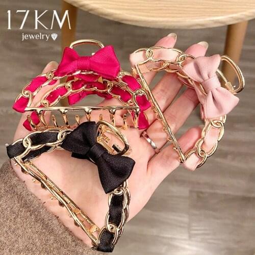 Pink Bow-knot Hair Claws Red Hair Crab For Woman Girls Elegant Fabric Hair Clips Barrette Hairpin Gift Hair Accessories