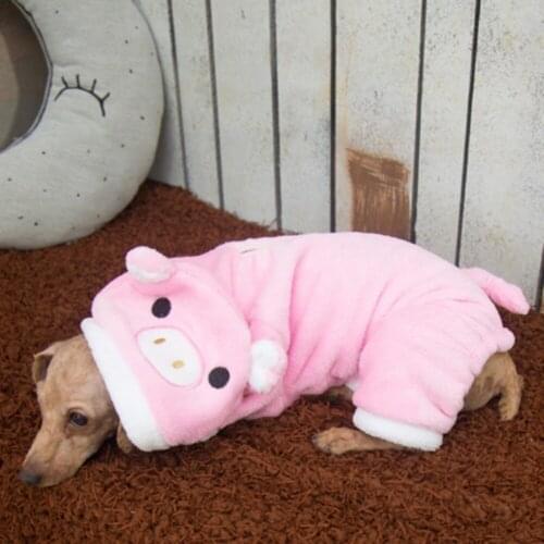 Winter Warm Dog Clothes Pink Pet Coats Hoodies Four Feet Jumpsuit for Small Medium Dogs Cats Pet Product