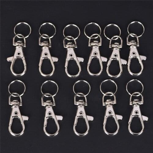 10PC Silver Swivel Trigger Clips Snap Lobster Clasp Hook Bag Key Ring Hooks Gift