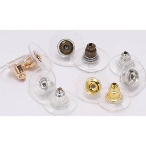 For DIY Jewelry Making 6*11mm Rubber Ear Stud For DIY Jewelry Findings Earring Backs Stopper 100pcs