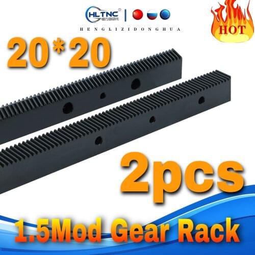 2pcs 1.5Mod 20*20 Gear rack Precision cnc rack straight teeth Toothed rack cnc machine