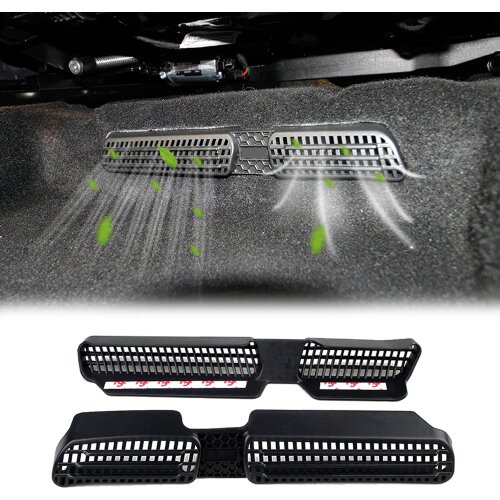2PCS For Seat Ateca 2016-2018 Car Under Seat Floor Air Conditioning AC Heater Air Vent Outlet Cover Sticker Grille Mat Frame