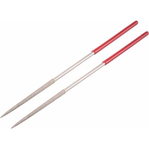 Uxcell Hot Sale 2 Pcs 3mm x 140mm Round Diamond Needle File 150 Grit for art craft for mechanics, electronics repair