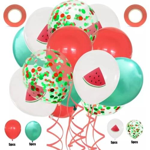 20pc White Fruit Cherry Pineapple Watermelon Confetti Latex Balloon Happy Birthday Balloons Wedding Holiday Festival Decoration