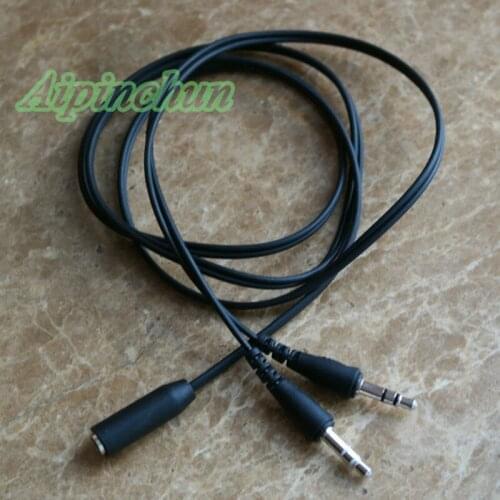 Aipinchun 3.5mm 4-Pole CTIA Female to 3-Pole Jack Male 100cm Audio Cable for Headphone Earphone with Mic Connect to Laptop PC