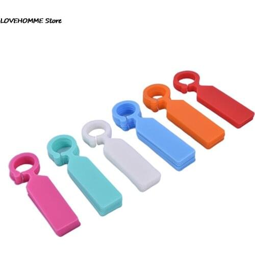 50PCS New Plastic Plants Tags Nursery Garden Ring Label Pot Marker Stake Hanging Tags Greenhouse Bonsai Collar Tags