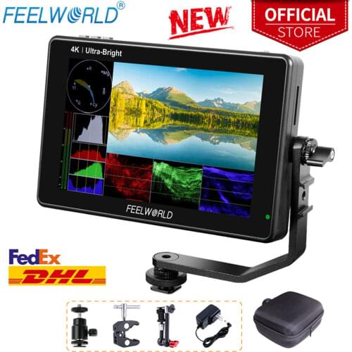 7 Inch 2200nits 3DLUT Touch Screen DSLR Camera Field Director AC Monitor with F970 External Power Install Kit FEELWORLD LUT7 PRO