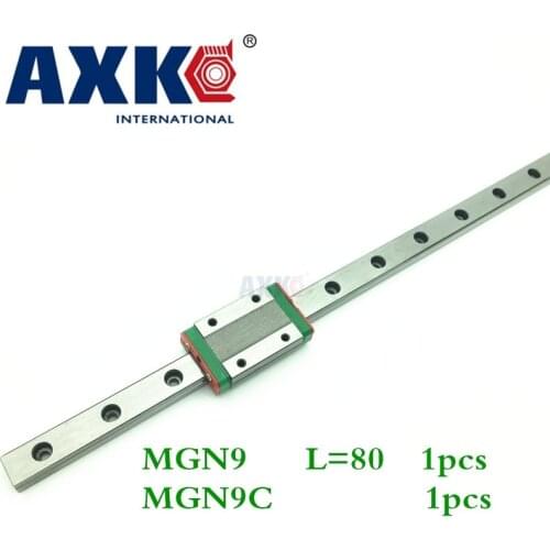 2019 Promotion Linear Rail Axk Cnc Router Parts 1pc 9mm Width Linear Guide Rail 80mm Mgn9 + Mgn Mgn9c Blocks Carriage For Cnc