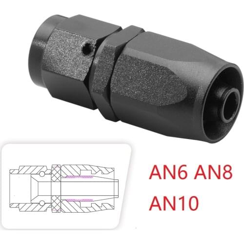 AN6 AN8 AN10 Anoized Aluminum Oil Fuel Swivel Hose Straight Hose End Oil Cooler Kits Black 6AN