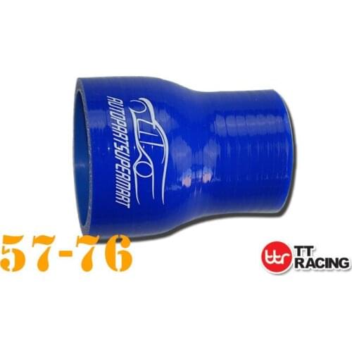 AUSR57-76BL -4 Ply Silicone Straight Reducer Joiner Turbo Hose 57mm - 76mm 2 1/4"- 3" Blue