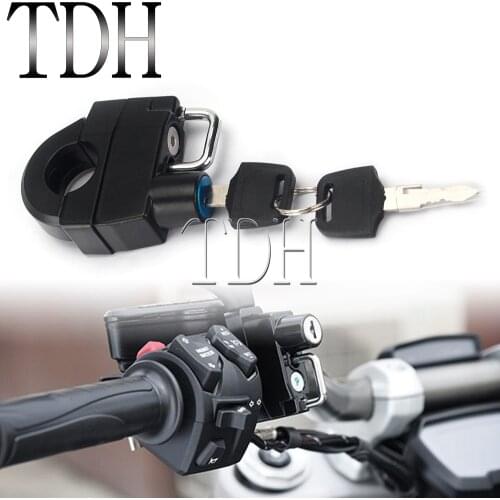 CNC Scooter 25mm Handlebar Helmet Anti Theft Security Lock W/2 Keys For Harley Sportster XL 883 1200 Dirt Bike Motorcycle Parts