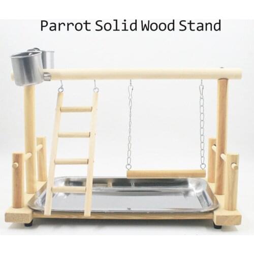 Wood Parrot Toys Stand Ladder Training Bird Cage Accessories Toy Shelf Desktop Training Interactive Playground Aves House Shop