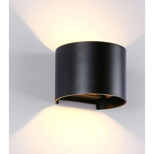 Led double head wall lamp corridor aisle balcony up and down lighting villa hotel bedroom bedside cylindrical wall lamp