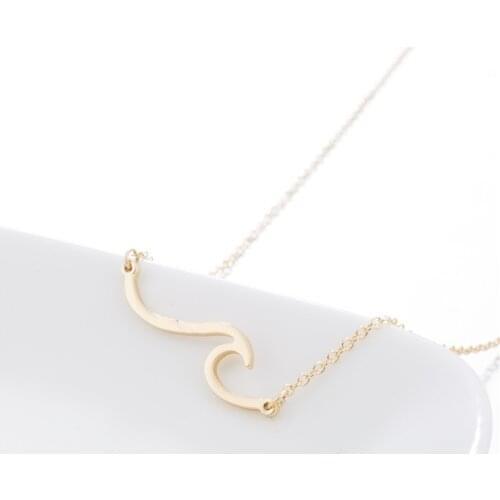 European And American Simple Wave Necklace Spray Stainless Steel Jewelry