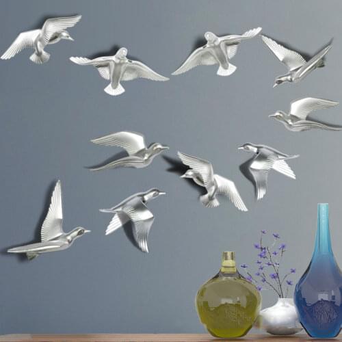 European Creative Resin Wall Hanging Seagull Bird Stereoscopic Wall Decoration Living Room Veranda Sofa Tv Background Decoration