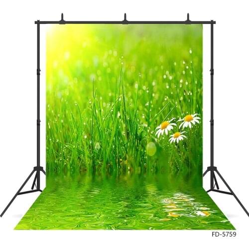 Grassland Flower Bokeh Water Sunshine Photo Backdrop Vinyl Background Photography Props for Portrait Children Baby Photobooth