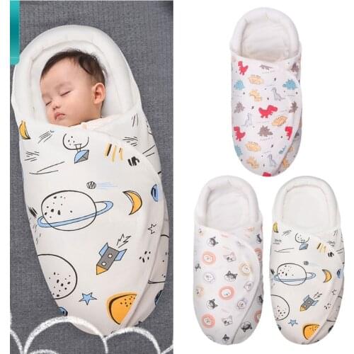 Newborn Cotton Blanket Swaddle Toddler Winter Warm Sleeping Bags Baby Sleepsack Stroller Wrap 0-2Month