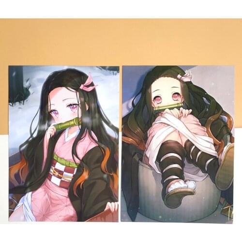 KPOP Anime Cartoon Demon Slayer Ghost Blade Poster Stickers Wall Bedthroom Stickers Kamado Tanjirou Kamado Nezuko