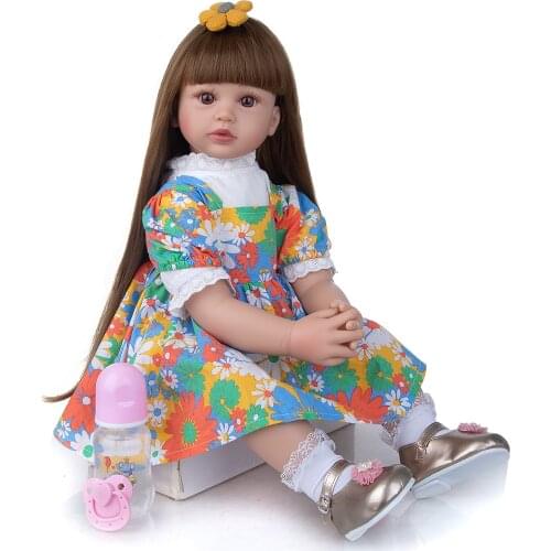 NPK DOLL 60cm Bebe reborn baby toy dolls soft silicone vinyl reborn toddler girl plamates bonecas play house toys child gift